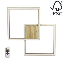 LED Dimmable ceiling light RAMME LED/48W/230V matte oak + remote control– FSC certified