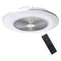 LED Dimmable ceiling light with a fan ARIA LED/38W/230V 3000-6000K silver + remote control