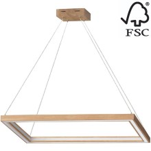 LED Dimmable chandelier on a string LEGNO 2xLED/33W/230V oak – FSC certified