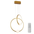LED Dimmable chandelier on a string LIV LED/50W/230V gold + remote control