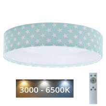 LED Dimmable children's ceiling light SMART GALAXY KIDS LED/24W/230V 3000-6500K stars green/white + remote control