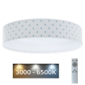 LED Dimmable children's ceiling light SMART GALAXY KIDS LED/24W/230V 3000-6500K stars white/turquoise + remote control