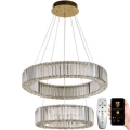 LED Dimmable crystal chandelier on a string LED/65W/230V 3000-6500K chrome/gold + remote control
