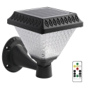 LED Dimmable solar wall lamp LED/0,8W/5,5V 3000/4000/6400K IP44 + remote control