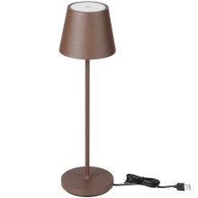 LED Dimmable touch rechargeable table lamp LED/2W/5V 4400 mAh 3000K IP54 brown