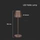 LED Dimmable touch rechargeable table lamp LED/2W/5V 4400 mAh 3000K IP54 brown