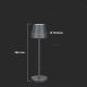LED Dimmable touch rechargeable table lamp LED/2W/5V 4400 mAh 3000K IP54 grey