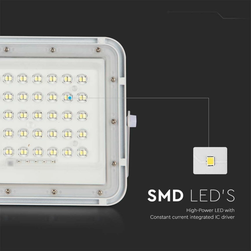 LED Outdoor dimmable solar floodlight LED/6W/3,2V IP65 6400K white + remote control