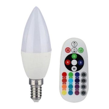 LED RGB Dimmable bulb E14/3,5W/230V 6400K + RC