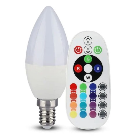 LED RGB Dimmable E14/4,8W/230V 4000K + control | Lamps4sale