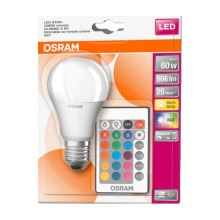 LED RGB Dimmable bulb STAR+ A60 E27/9W/230V 2700K - Osram