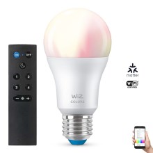 LED RGBW Dimmable bulb E27/8,5W/230V 2200-6500K CRI 90 Wi-Fi + remote control - Reality
