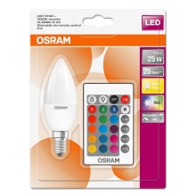 LED RGBW Dimmable bulb STAR E14/4,5W/230V 2700K + remote control – Osram