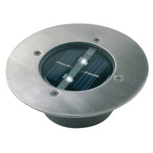 LED Solar flood light with sensor LED/0,12W/2xAAA IP67 stainless round