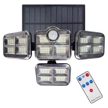 LED Solar floodlight with a motion and dusk sensor LED/30W/3,7V 2400 mAh IP47 + remote control