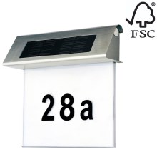 LED Solar house number LED/2x0,07W/2,4V IP44 - FSC certified