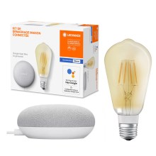 Ledvance - Smart speaker Google Nest Mini + LED Dimmable bulb SMART+ E27/5,5W/230V 2400K