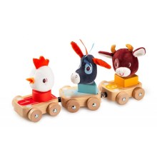 Lilliputiens - Wooden cars with animals Farm