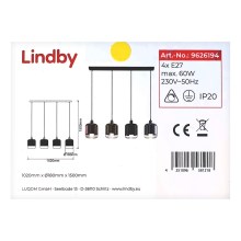 Lindby - Chandelier on a string TALLINN 4xE27/60W/230V