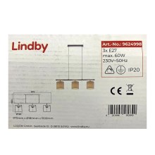 Lindby - Chandelier on a string ZALIA 3xE27/60W/230V