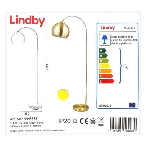 Lindby - Floor lamp MOISIA 1xE27/40W/230V