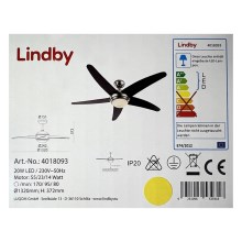 Lindby - LED Ceiling light with a fan ANNEKA LED/20W/230V