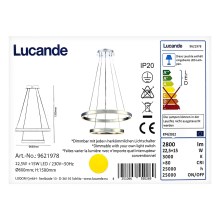 Lucande - LED Dimmable chandelier on a string LYANI LED/22,5/230V + LED/15W/230V