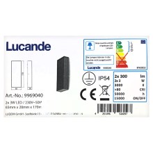 Lucande - LED Outdoor wall light CORDA 2xLED/3W/230V IP54