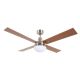 Lucci Air 210334 - Ceiling fan AIRFUSION QUEST 1xE27/60W/230V wood/chrome + remote control