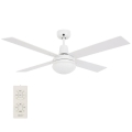 Lucci Air 210339 - Ceiling fan AIRFUSION QUEST 1xE27/60W/230V white/wood + remote control