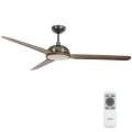 Lucci air 213301- LED Dimmable ceiling fan UNIONE 1xGX53/12W/230V brown/chrome + remote control