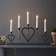Markslöjd 705831 - Christmas candlestick MELISSA 5xE10/3W/230V grey