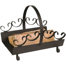 Metal basket for wood with a handle 31,5x44 cm black