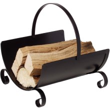 Metal basket for wood with a handle 40x38 cm black