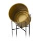 Metal flowerpot OSLO 75x17 cm gold/black
