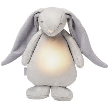 Moonie - Snuggle buddy with a melody and light bunny silver