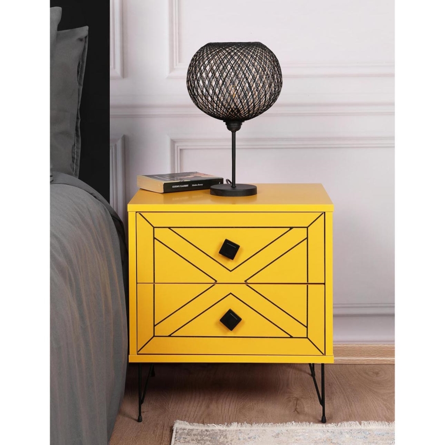 Nightstand LUNA 55x50 cm yellow