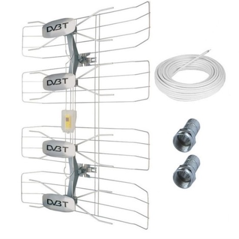 Outdoor antenna DVB-T/ DVB-T2, adapter