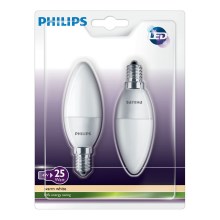 PACK 2x LED candle Philips E14/4W/230V - CANDLE