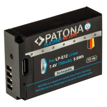 PATONA - Battery Canon LP-E12 750mAh Li-Ion Platinum USB-C charging