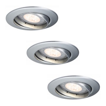 Paulmann 92516 - SET 3xLED-GU10/3,5W Bathroom recessed light PREMIUM LINE 230V