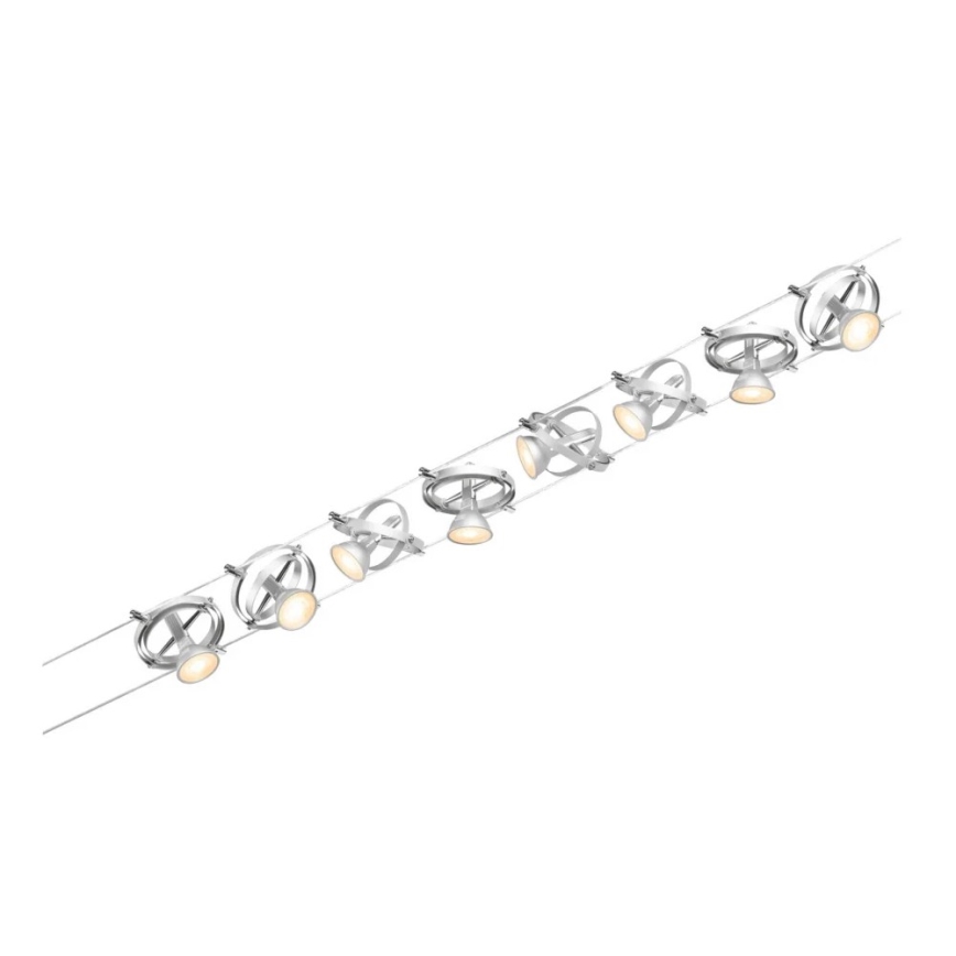 Paulmann 94490 - SET 8xGU5,3/7,5W Spotlight for string system CARDAN 230V matte chrome