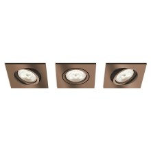 Philips 50393/05/P0 - SET 3x LED Dimmable recessed light SHELLBARK 1xLED/4,5W/230V 2200-2700K