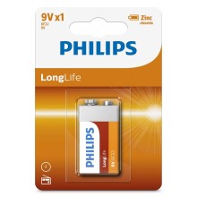 Philips 6F22L1B/10 - Zinc chloride battery 6F22 LONGLIFE 9V 150mAh