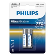 Philips LR03E2B/10 - 2 pcs Alkaline battery AAA ULTRA ALKALINE 1,5V