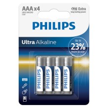 Philips LR03E4B/10 - 4 pcs Alkaline battery AAA ULTRA ALKALINE 1,5V 1250mAh