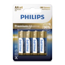 Philips LR6M4B/10 - 4 pcs Alkaline battery AA PREMIUM ALKALINE 1,5V
