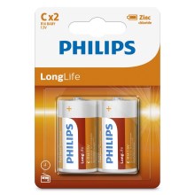 Philips R14L2B/10 - 2 pcs Zinc-chloride C LONGLIFE 1,5V 2800mAh