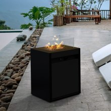 Planika - Outdoor gas fireplace 79,7x48 cm 10kW black + protective cover