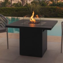 Planika - Outdoor gas fireplace 79,7x90 cm 10kW black + protective cover